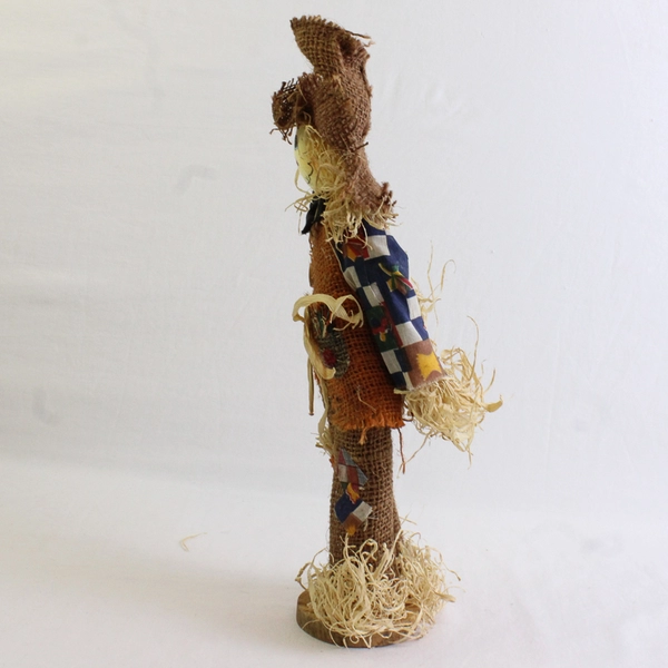 Vintage Autumn Halloween Thanksgiving Scarecrow Doll On Base 15"