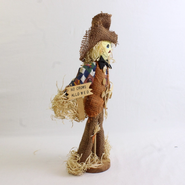 Vintage Autumn Halloween Thanksgiving Scarecrow Doll On Base 15"