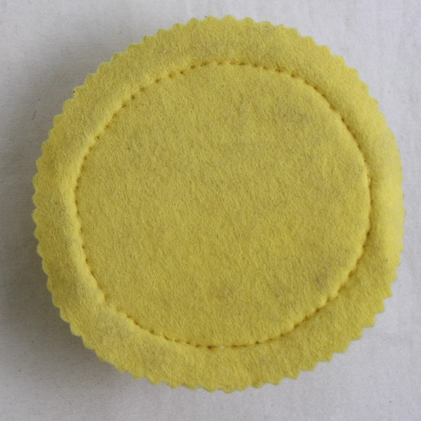 Vintage Handmade Yellow Felt Pin Cushion with Flower Design 3.5"