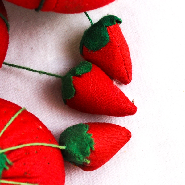 Lot of 3 Vintage Red Tomato Pin Cushions for Pins and Sewing Needles