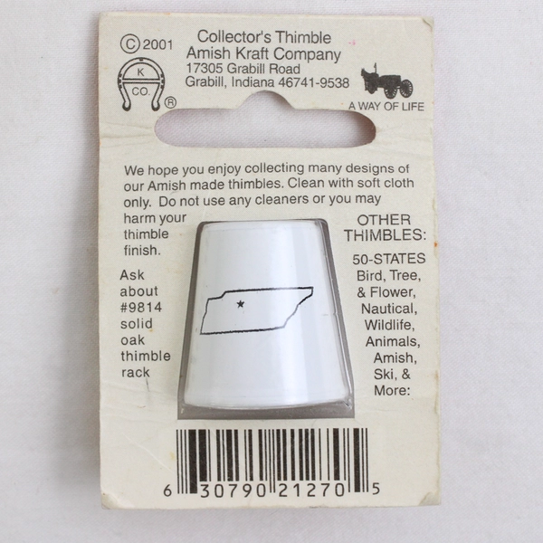NIP 2001 Amish Kraft Company Tennessee Iris Collector's Thimble