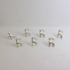 Lot Of 7 Matching Unbranded Metal Napkin Holder Rings Reindeer Shaped 3" Tall