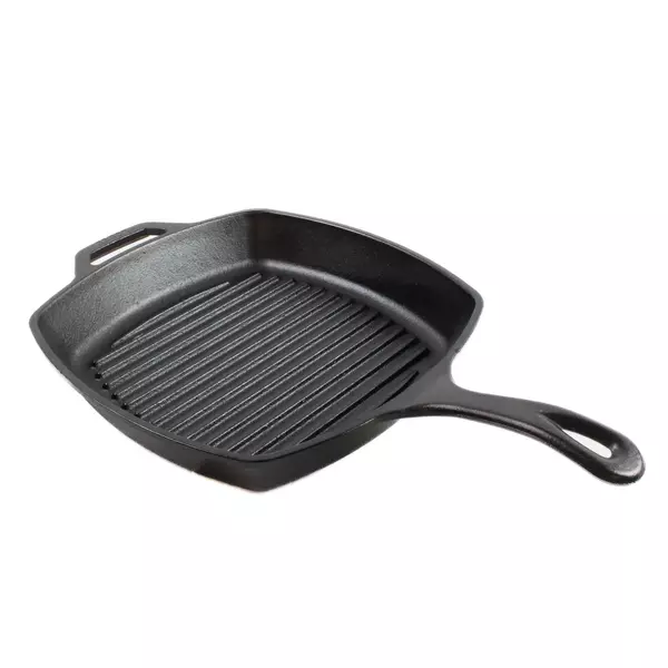Lodge L8SGP3 10.5" Cast Iron Square Grill Pan 
