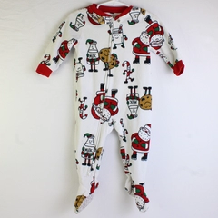 Carter's Christmas Footed Pajama One Piece Santa Milk & Cookies Size 12M