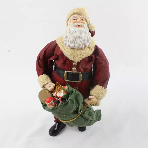 Windsor Christmas Collection Fabric Mache Santa Figurine Item#24500 w/Box