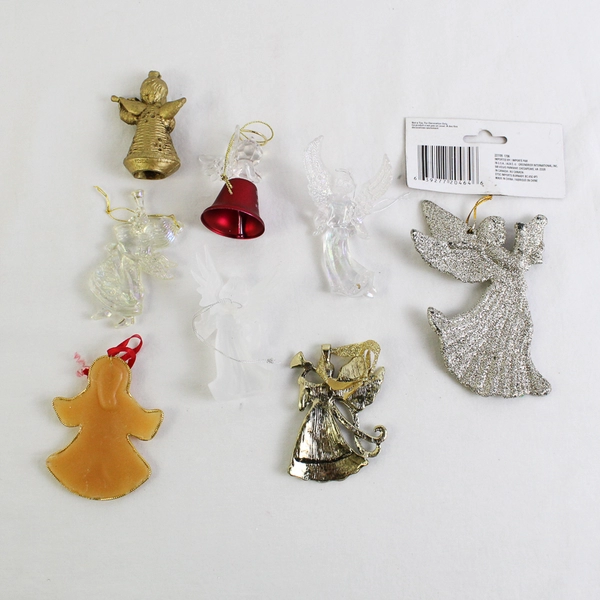 Lot of 8 Angel Ornaments Various Materials and Sizes
