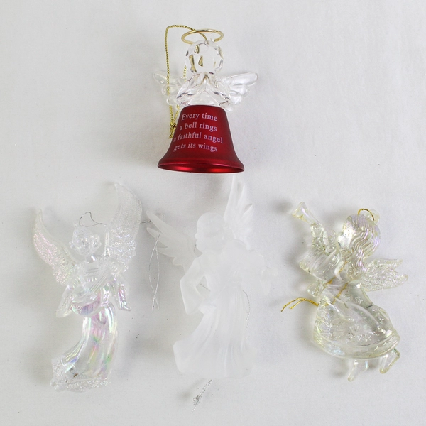 Lot of 8 Angel Ornaments Various Materials and Sizes