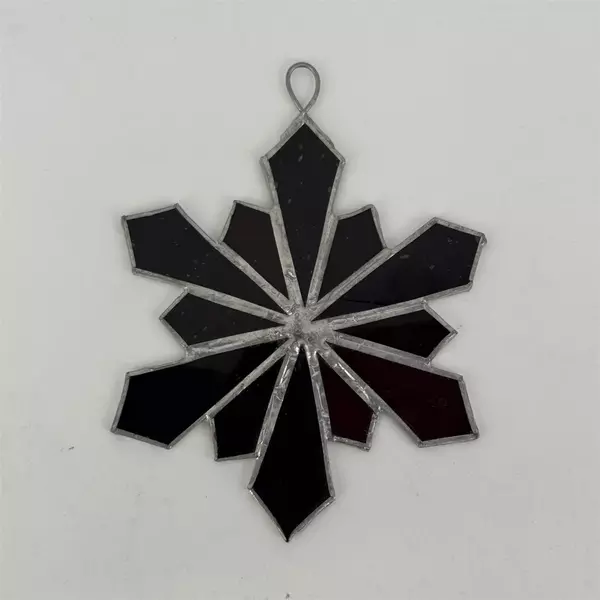 5 Vtg Stained Glass Christmas Ornaments Lantern Wreath Star Drum Madonna & Child