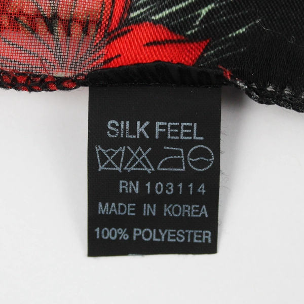 Sheer Silk Feel Christmas Poinsettia Holly Scarf 14" x 60"