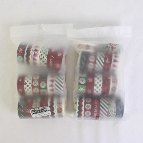 Lot Of 2 Bags Of Konsait Washi Tape Crafts Red/Green/White Christmas Themed