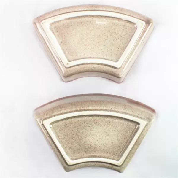 Lot of 2 Trapezoidal Ceramic Bowls with Lid Red Ombre Glaze Serveware 7.5"