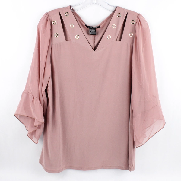 Adele & May Blouse Mauve Cold Shoulder Blouse Women's Size XL
