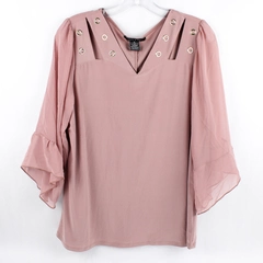 Adele & May Blouse Mauve Cold Shoulder Blouse Women's Size XL