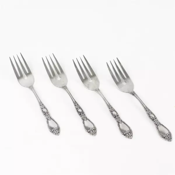 Set of 4 Oneida Galveston Stainless Salad Forks 6.25"
