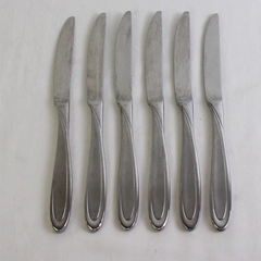 Oneida Silver Velour Pattern 6-Piece Set Dinner Knives Stainless 9.5 Inches