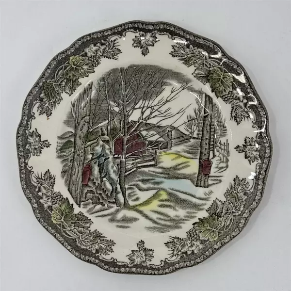 Lot of 5 Johnson Bros Friendly Village SUGAR MAPLES Bread Dessert Plates 6 1/4"