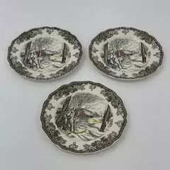 3 Johnson Bros Friendly Village Sugar Maples Bread Plates 6 1/4" White Edge