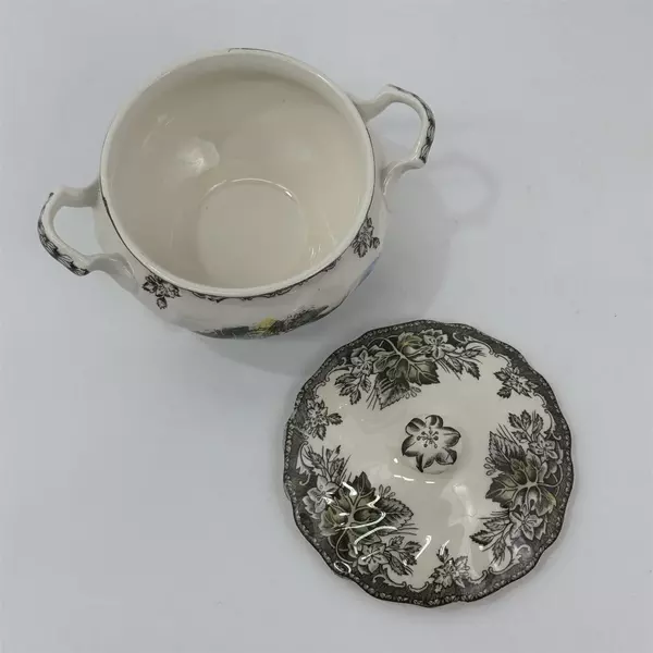  Johnson Bros The Friendly Village Old Mill Creamer And Sugar Bowl With Lid