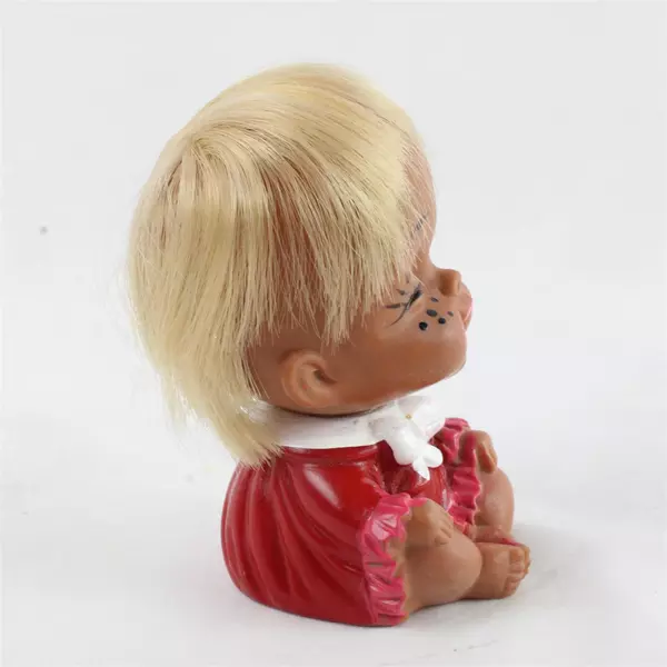 Vintage Moody Cutie Doll Happy Face Red Dress 3.5" Made in Japan