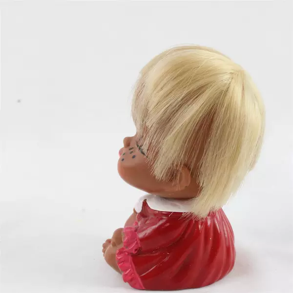 Vintage Moody Cutie Doll Happy Face Red Dress 3.5" Made in Japan