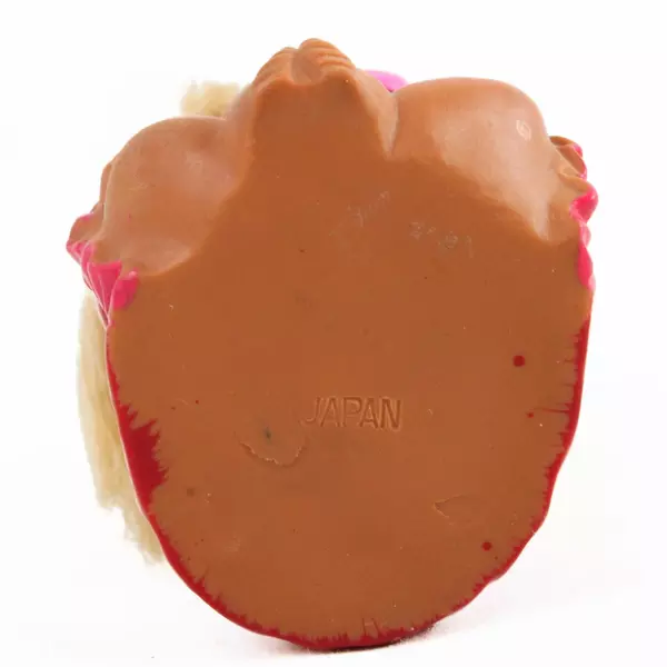 Vintage Moody Cutie Doll Happy Face Red Dress 3.5" Made in Japan