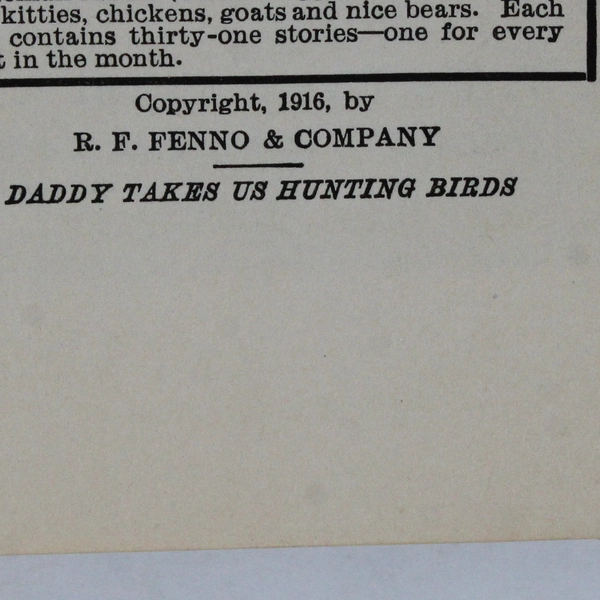 Daddy Takes Us Hunting Birds by Howard R Garis 1916 Hardcover The Daddy Series