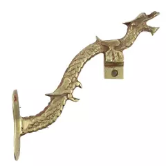 Brass Dragon Figurine Decor Small Vintage Wall Ornament 7in