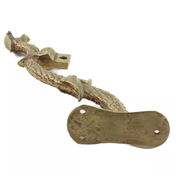 Brass Dragon Figurine Decor Small Vintage Wall Ornament 7in