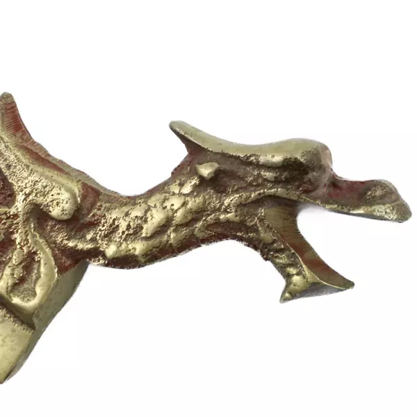 Brass Dragon Figurine Decor Small Vintage Wall Ornament 7in