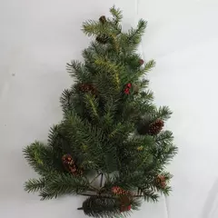 Vintage Christmas Tree Wall Hanging with Pine Cones Holiday Wall Decor 22.5in