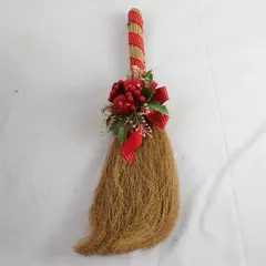 Christmas Broom 17" Window Door Holiday Decor Rustic Seasonal Accent