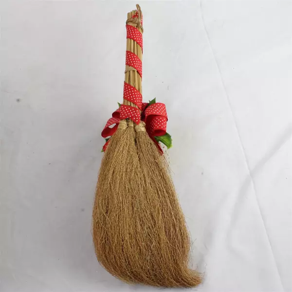 Christmas Broom 17" Window Door Holiday Decor Rustic Seasonal Accent