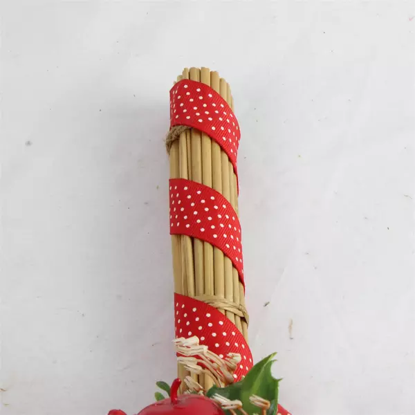 Christmas Broom 17" Window Door Holiday Decor Rustic Seasonal Accent