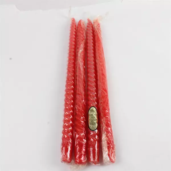 Set of 4 Vintage Hallmark 15" Red Taper Candles with Candle Grip – New