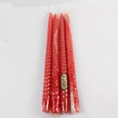 Set of 4 Vintage Hallmark 15" Red Taper Candles with Candle Grip – New