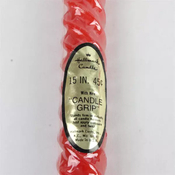 Set of 4 Vintage Hallmark 15" Red Taper Candles with Candle Grip – New