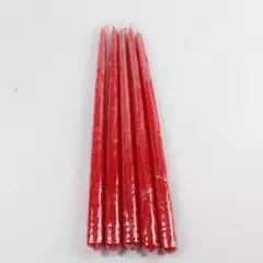 Set of 5 Red Taper Dinner Candles 14.25" Slim Holiday Table Candles New