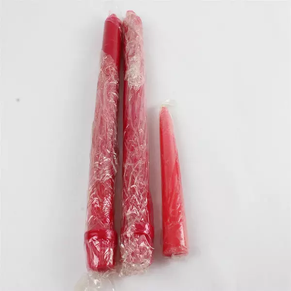 Lot of 3 Red Taper Candles 2x11.25" + 1x6" New Sealed Dinner Holiday