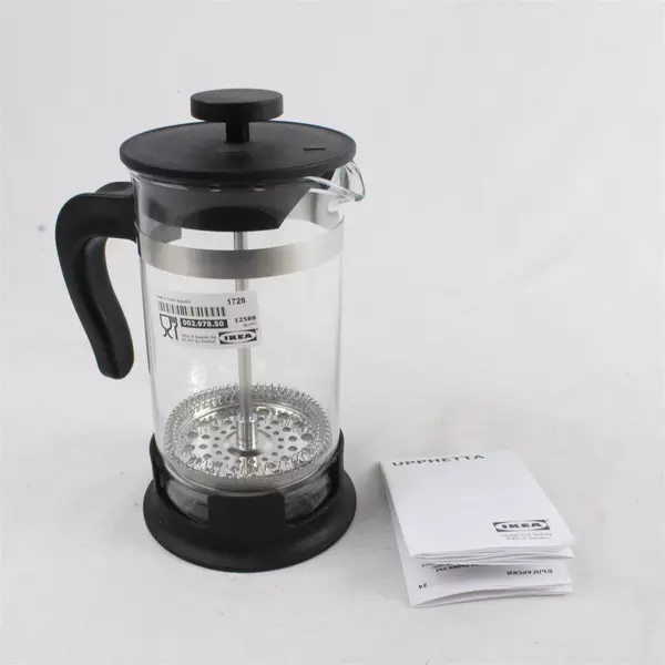 IKEA UPPHETTA French Press 13.5oz Coffee Tea Maker Glass Stainless Steel Plunger
