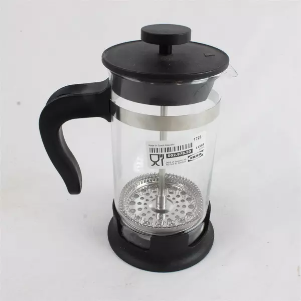 IKEA UPPHETTA French Press 13.5oz Coffee Tea Maker Glass Stainless Steel Plunger