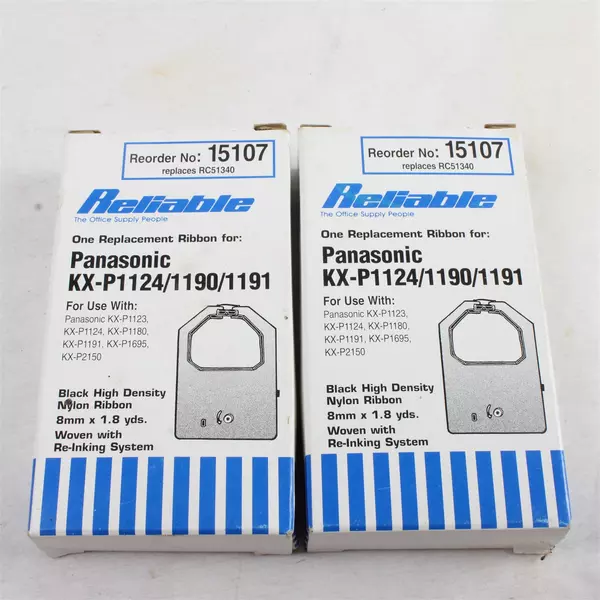2x Replacement Ribbon for Panasonic KX-P1124 KX-P1190 KX-P1191 High Density