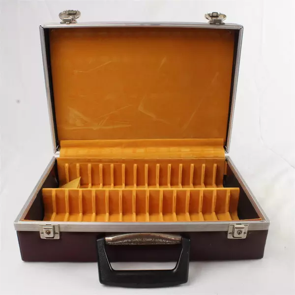 Vintage Cassette Tape Carrying Case w/ Lock Metal Clasp 13.5x9.25x4.25"