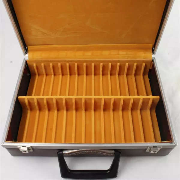 Vintage Cassette Tape Carrying Case w/ Lock Metal Clasp 13.5x9.25x4.25"