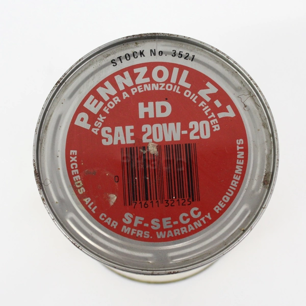 Vintage Pennzoil Z-7 SAE 20w-20 Tough-Film Motor Oil Can 1 Qt Unopened 