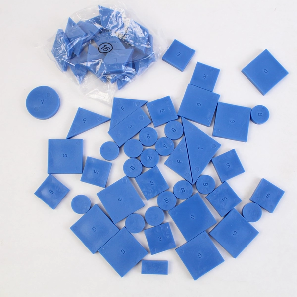 Lot of Yellow Green and Blue Geometric Shapes Math Manipulative Toys
