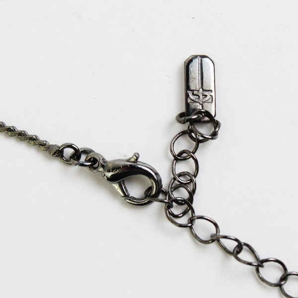 Black Mesh Flower Necklace with Rhinestones