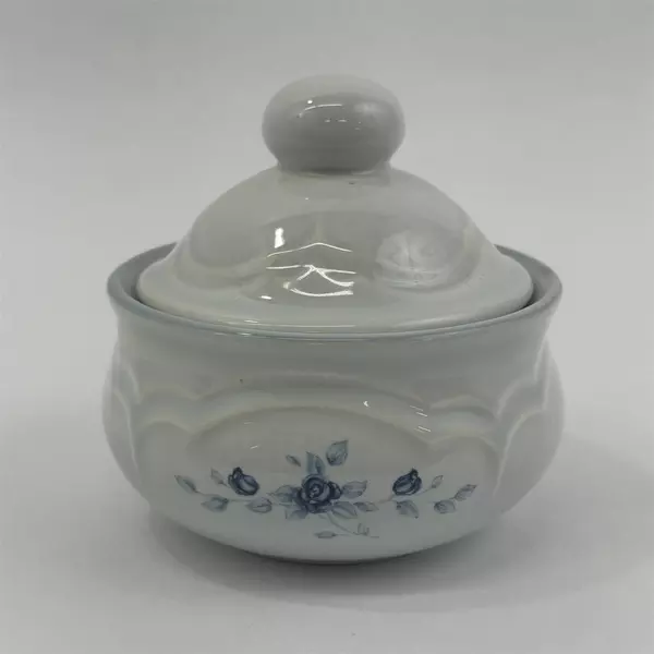 Pfaltzgraff Poetry Glossy Blue Rose Sugar Bowl