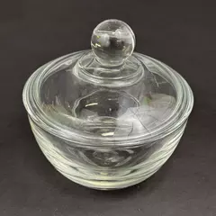 2002 Anchor Hocking Presence Clear Glass Sugar Bowl And Lid 4" Tall