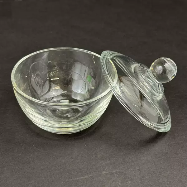 2002 Anchor Hocking Presence Clear Glass Sugar Bowl And Lid 4" Tall