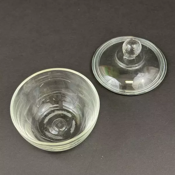 2002 Anchor Hocking Presence Clear Glass Sugar Bowl And Lid 4" Tall